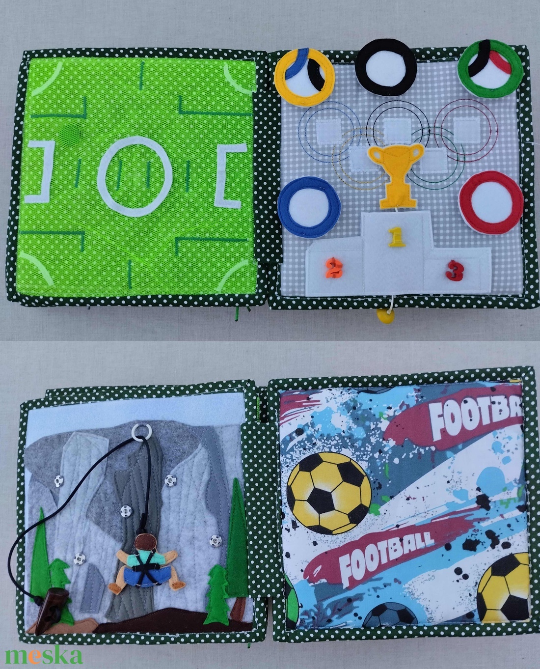 Matató könyv- Olimpia, zöld - játék & sport - textilkönyv & babakönyv - Meska.hu Matató könyv- Olimpia, zöld - játék & sport - textilkönyv & babakönyv - Meska.hu