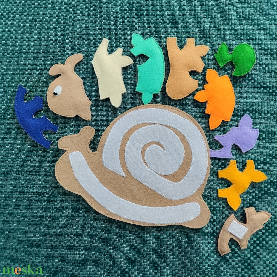 Matató tábla: Csiga puzzle - játék & sport - készségfejlesztő és logikai játék - oktató játékok - Meska.hu
