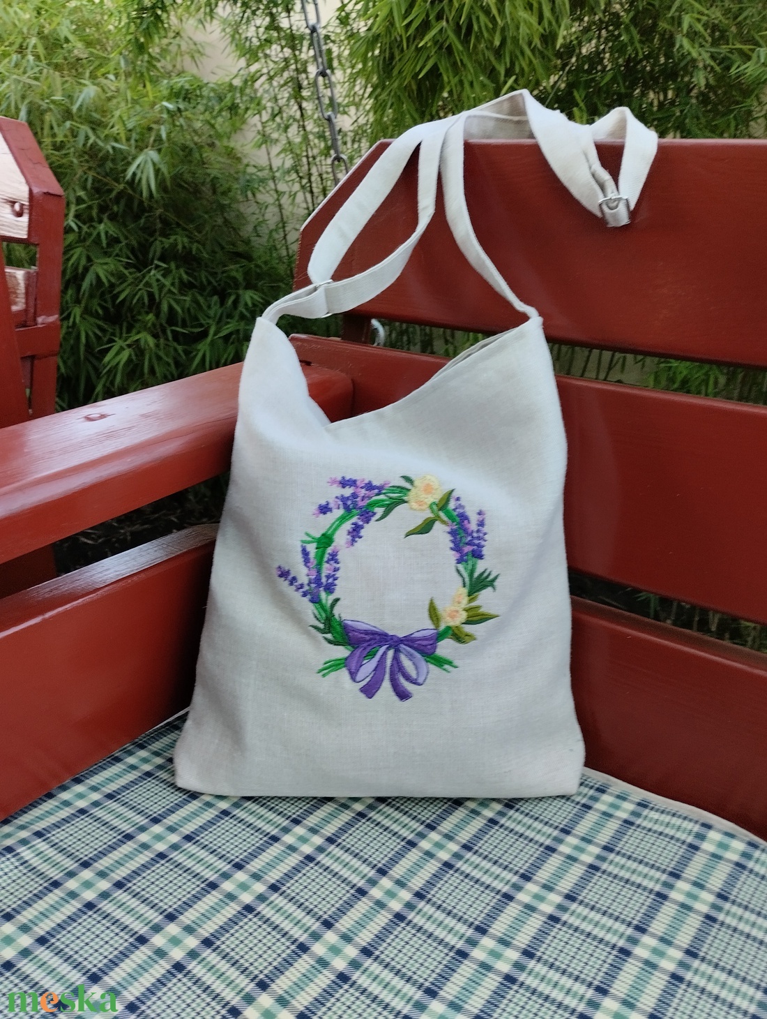 Vászon válltáska táska- Levendula koszorú - táska & tok - bevásárlás & shopper táska - shopper, textiltáska, szatyor - Meska.hu Vászon válltáska táska- Levendula koszorú - táska & tok - bevásárlás & shopper táska - shopper, textiltáska, szatyor - Meska.hu