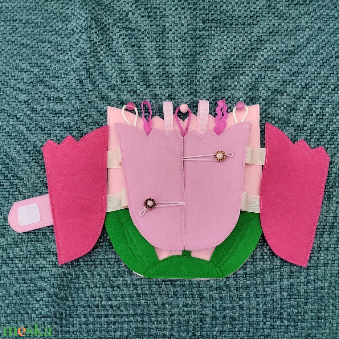 Matató tábla: Pink virág - játék & sport - készségfejlesztő és logikai játék - oktató játékok - Meska.hu
