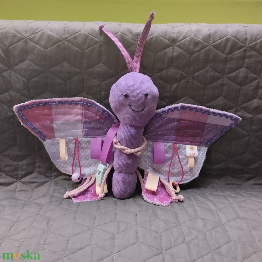 Játszó pajti, lila színű pillangó - játék & sport - 3 éves kor alattiaknak - alvóka & rongyi - Meska.hu