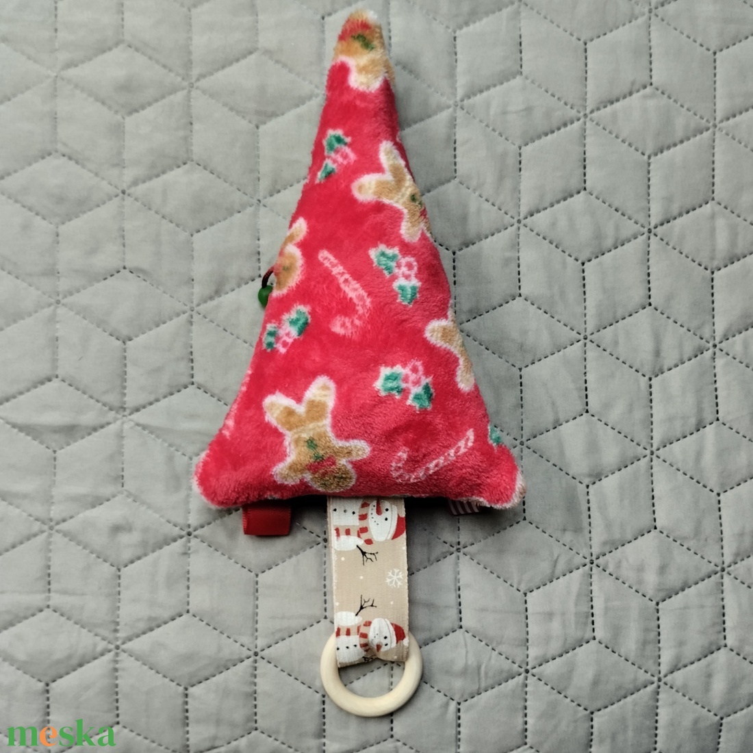 Karácsonyfa babáknak, Mézi mintás, (hóember szalagos) - játék & sport - 3 éves kor alattiaknak - alvóka & rongyi - Meska.hu