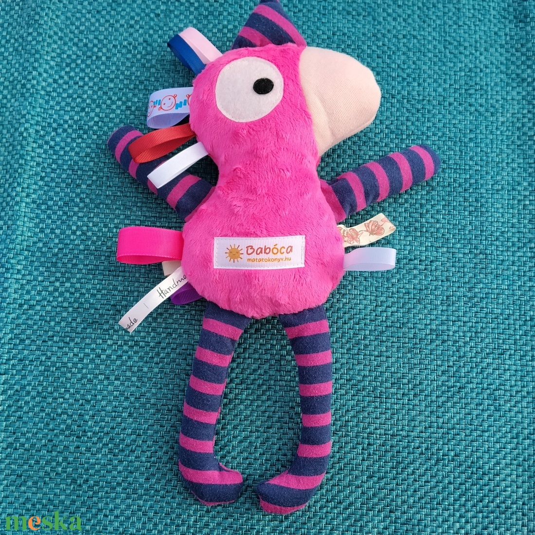 Játszó pajti, magenta, csíkos - baba - mama - baba játékok - szundikendő, alvóka - Meska.hu
