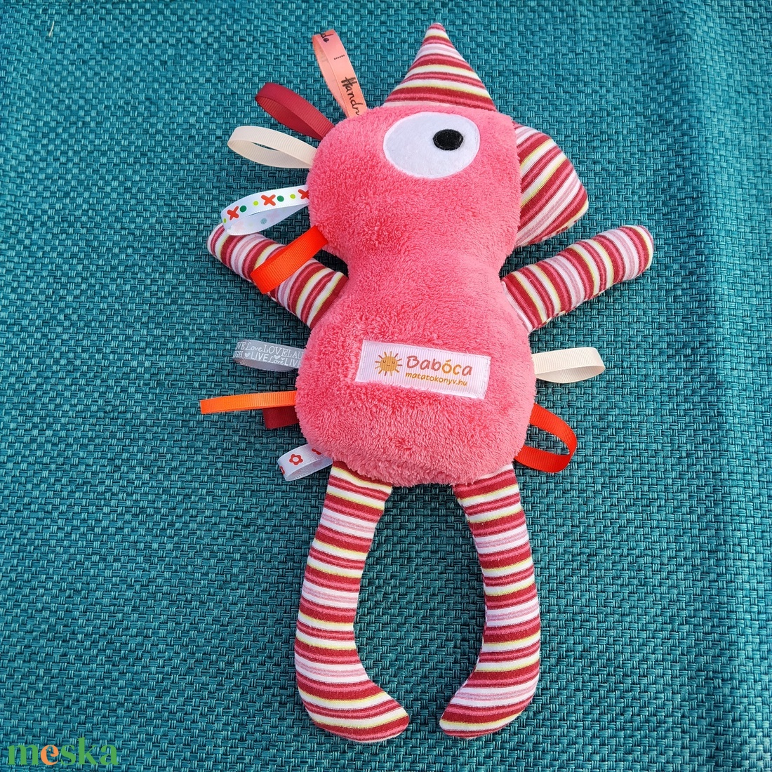 Játszó pajti, rózsaszín, csíkos - baba - mama - baba játékok - szundikendő, alvóka - Meska.hu