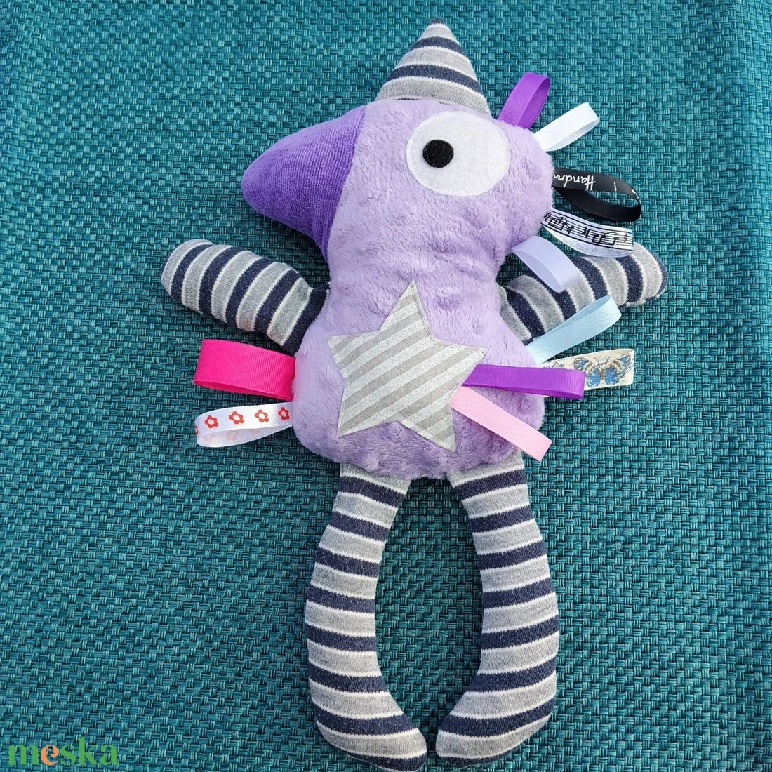 Játszó pajti, halvány lila, csíkos - baba - mama - baba játékok - szundikendő, alvóka - Meska.hu