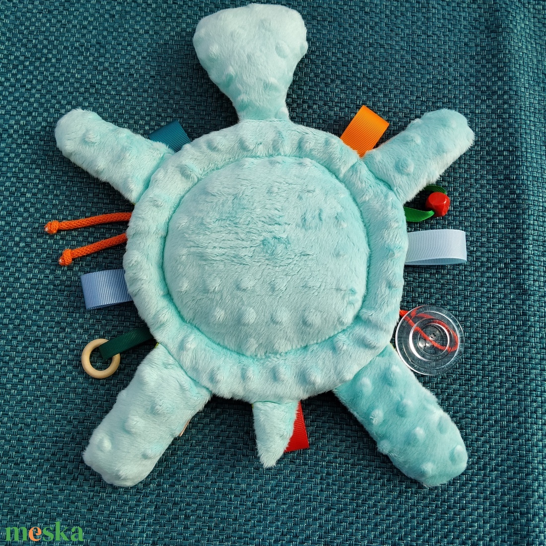Játszó pajti, teknős-türkiz színű - baba - mama - baba játékok - szundikendő, alvóka - Meska.hu