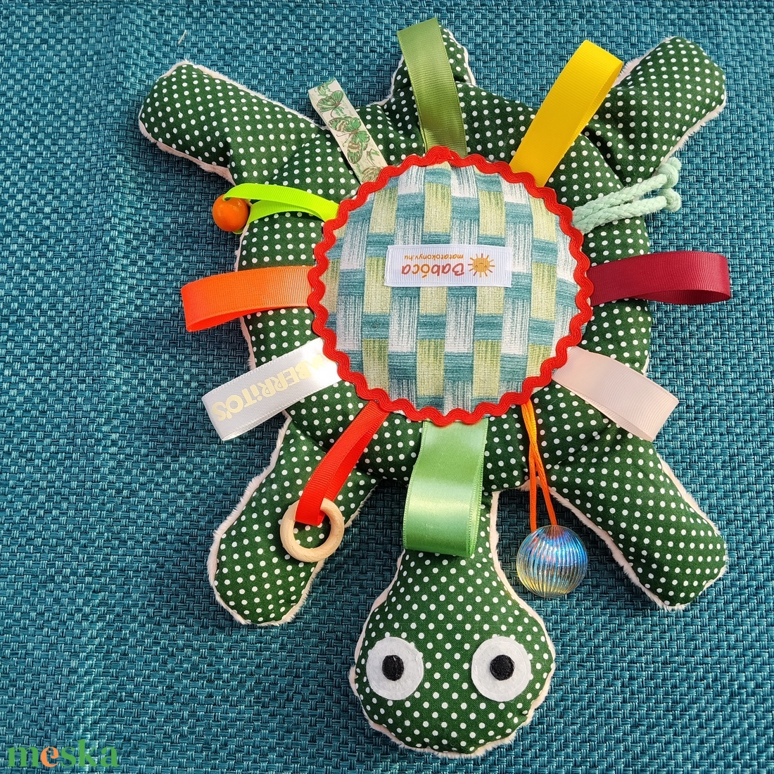 Játszó pajti, teknős, sötét zöld színű - baba - mama - baba játékok - szundikendő, alvóka - Meska.hu