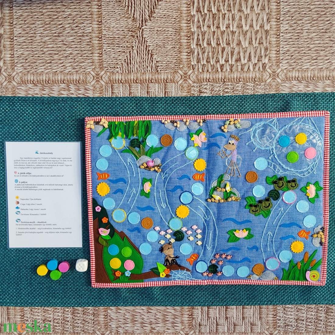 Akadályverseny társasjáték, 3-6 éveseknek - játék & sport - táblajáték és kártyajáték - társasjátékok - dobókocka - Meska.hu