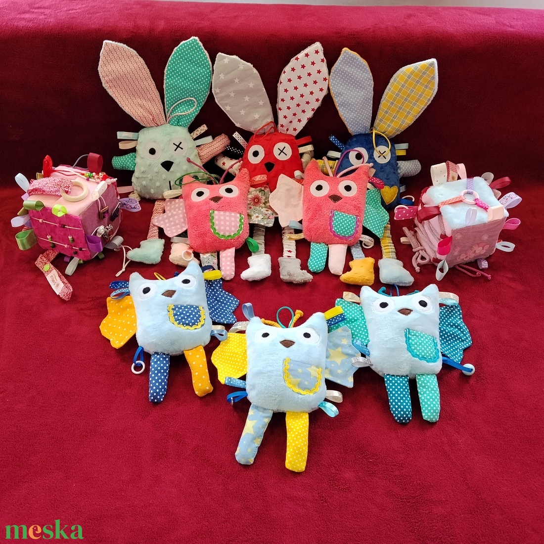 Játszó pajti, rózsaszín-szürke csillag - baba - mama - baba játékok - szundikendő, alvóka - Meska.hu