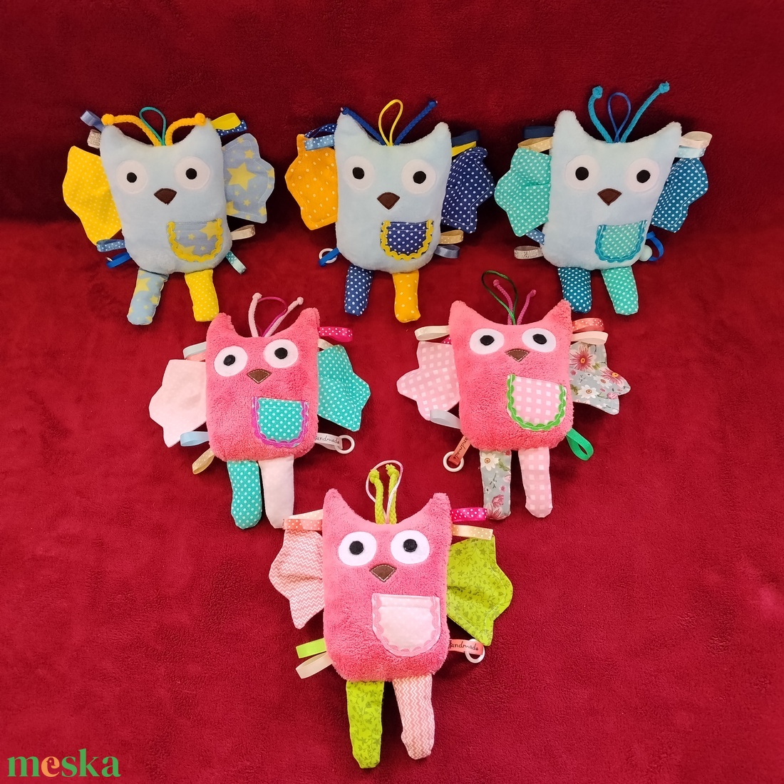 Játszó pajti, bagoly-türkiz - baba - mama - baba játékok - szundikendő, alvóka - Meska.hu