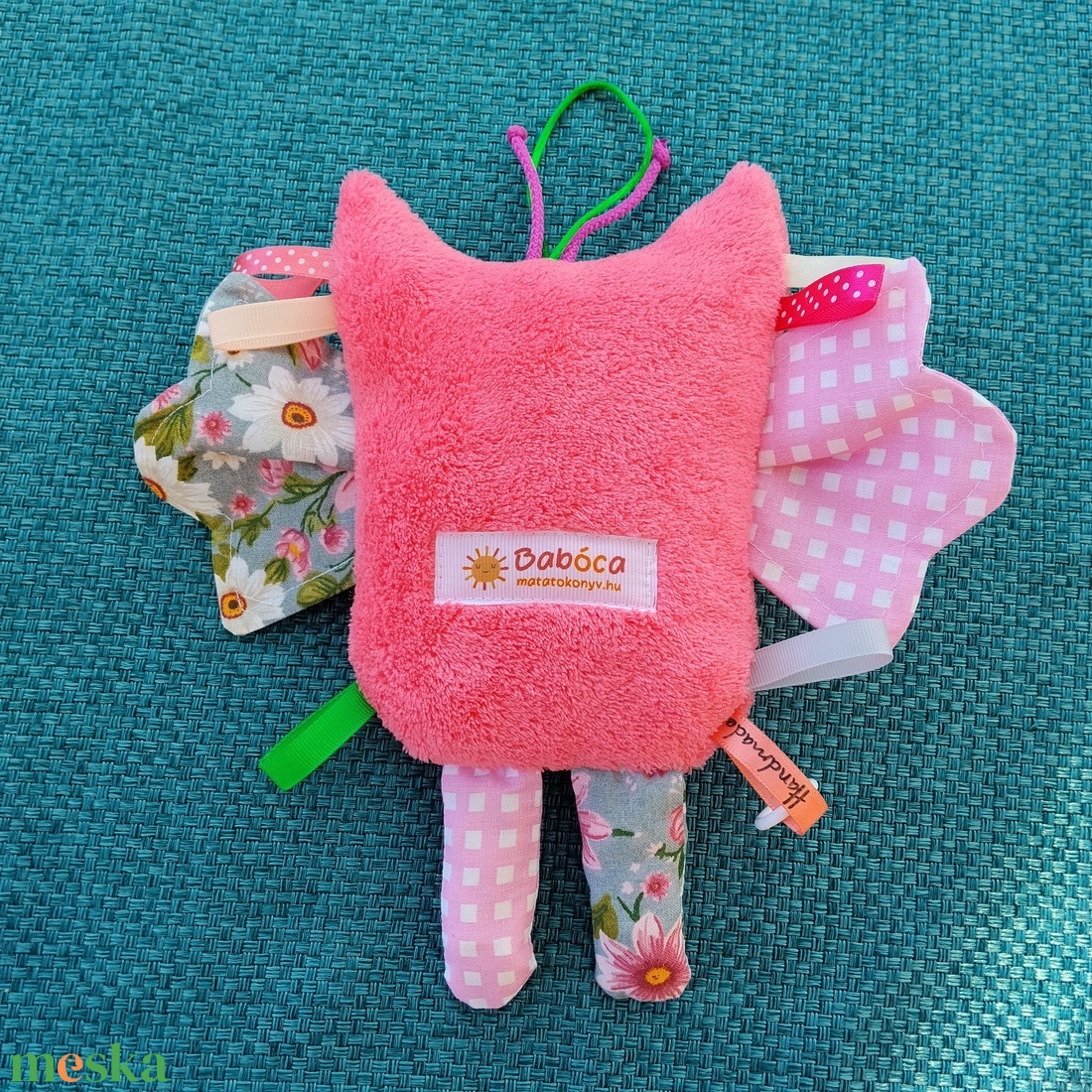 Játszó pajti, bagoly, rózsaszín-virágos - baba - mama - baba játékok - szundikendő, alvóka - Meska.hu