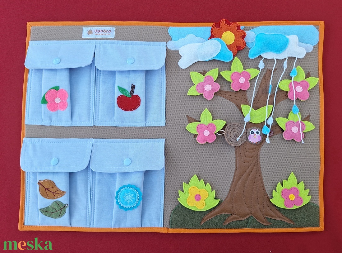 Négy évszak matató táska, madárkák - baba - mama - baba játékok - textilkönyv & babakönyv - Meska.hu