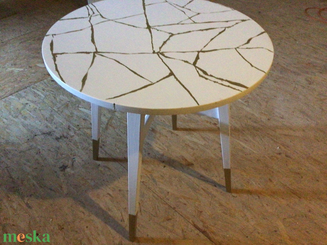 Kisaszatal kintsugi mintával - otthon & életmód - bútor - asztal - Meska.hu
