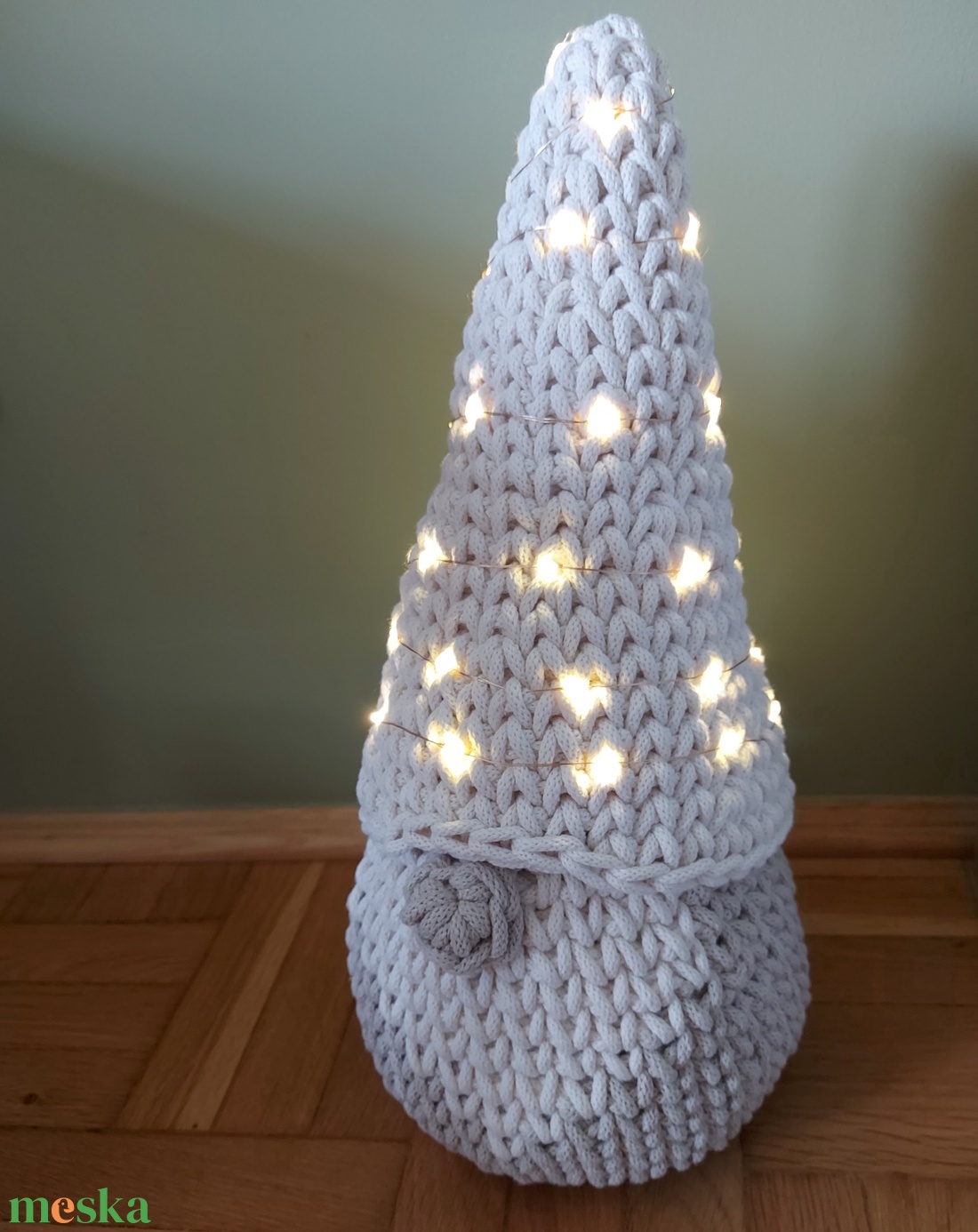 Világító Horgolt Manó tároló - otthon & életmód - tárolás & rendszerezés - tárolókosár - Meska.hu