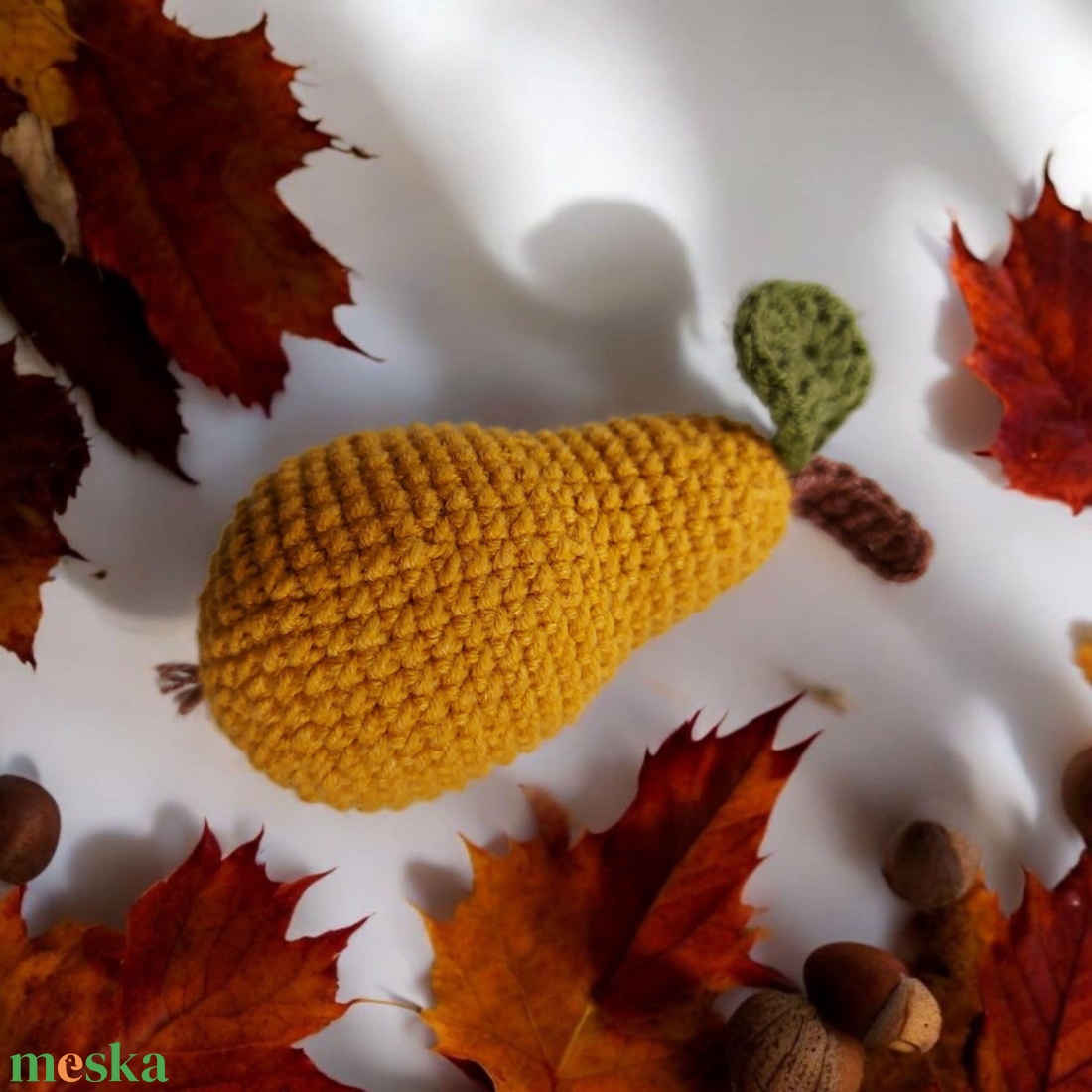 Horgolt körte  - játék & sport - plüssállat & játékfigura - plüss zöldség, gyümölcs - Meska.hu