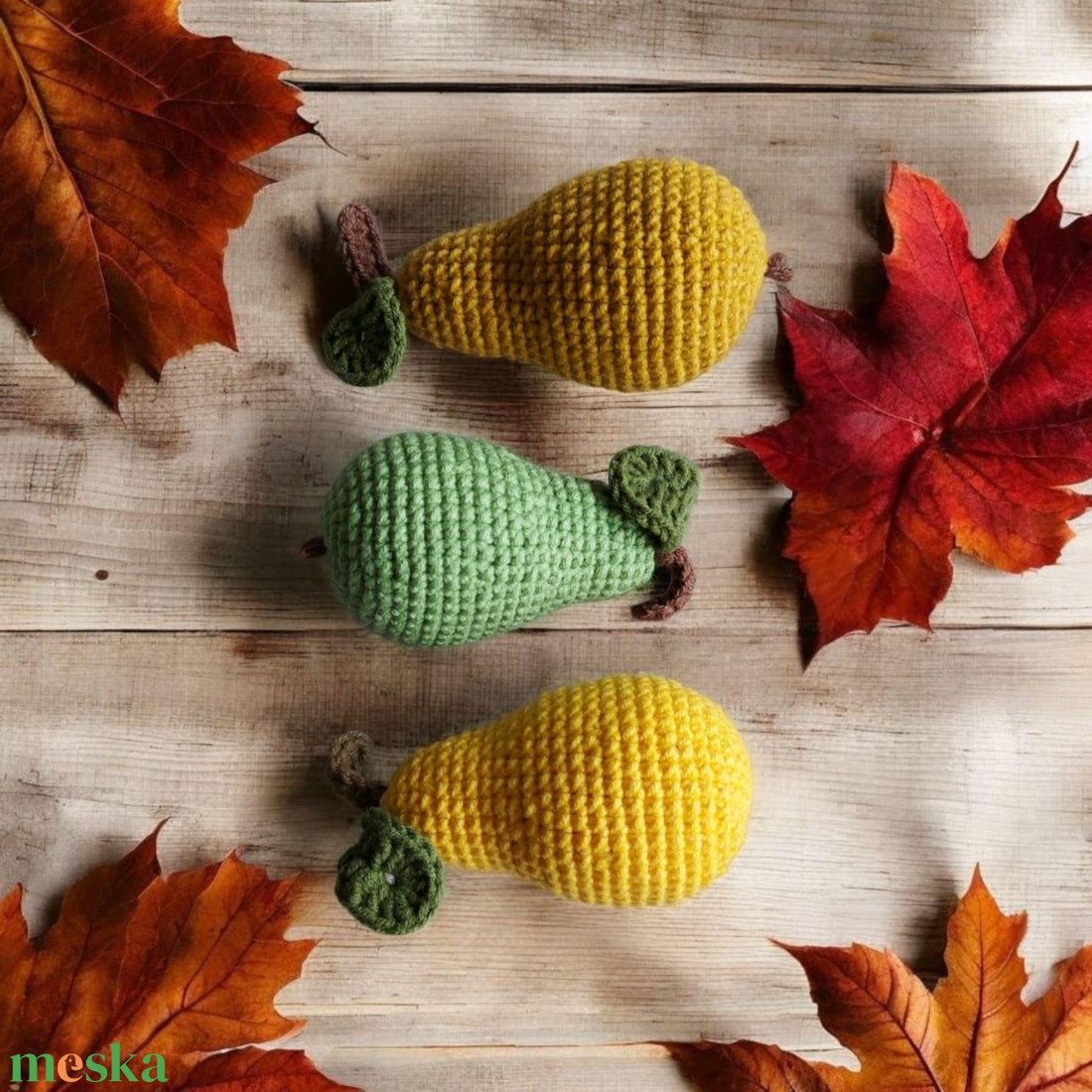 Horgolt körte  - játék & sport - plüssállat & játékfigura - plüss zöldség, gyümölcs - Meska.hu