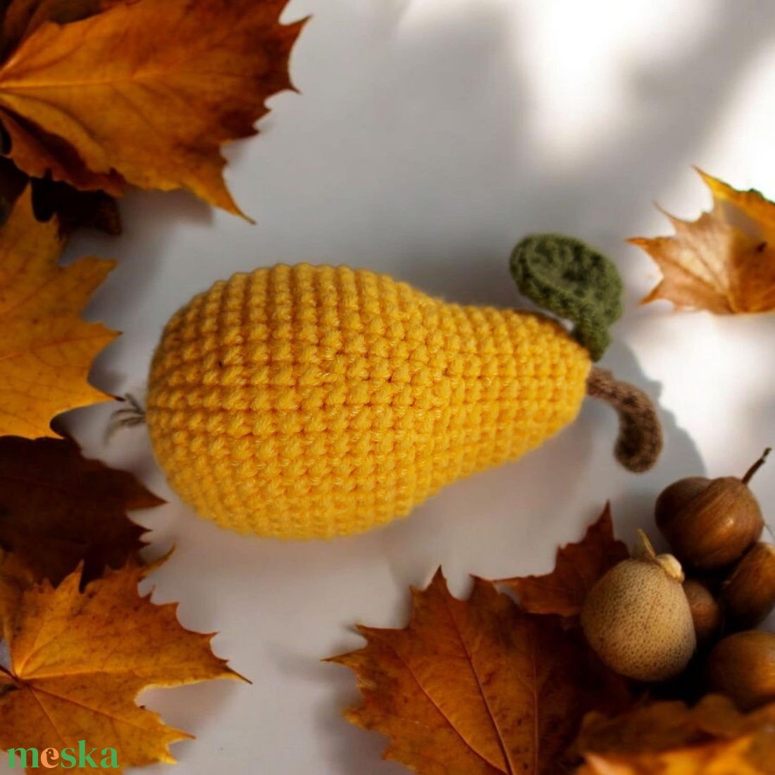 Horgolt körte  - játék & sport - plüssállat & játékfigura - plüss zöldség, gyümölcs - Meska.hu