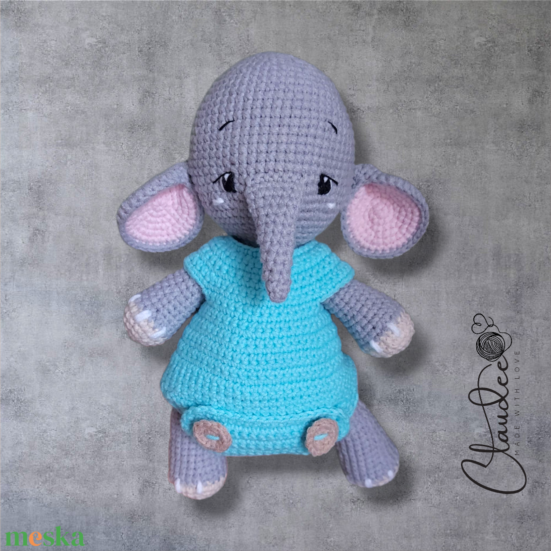 Horgolt elefánt - Jumbo - játék & sport - plüssállat & játékfigura - elefánt - Meska.hu