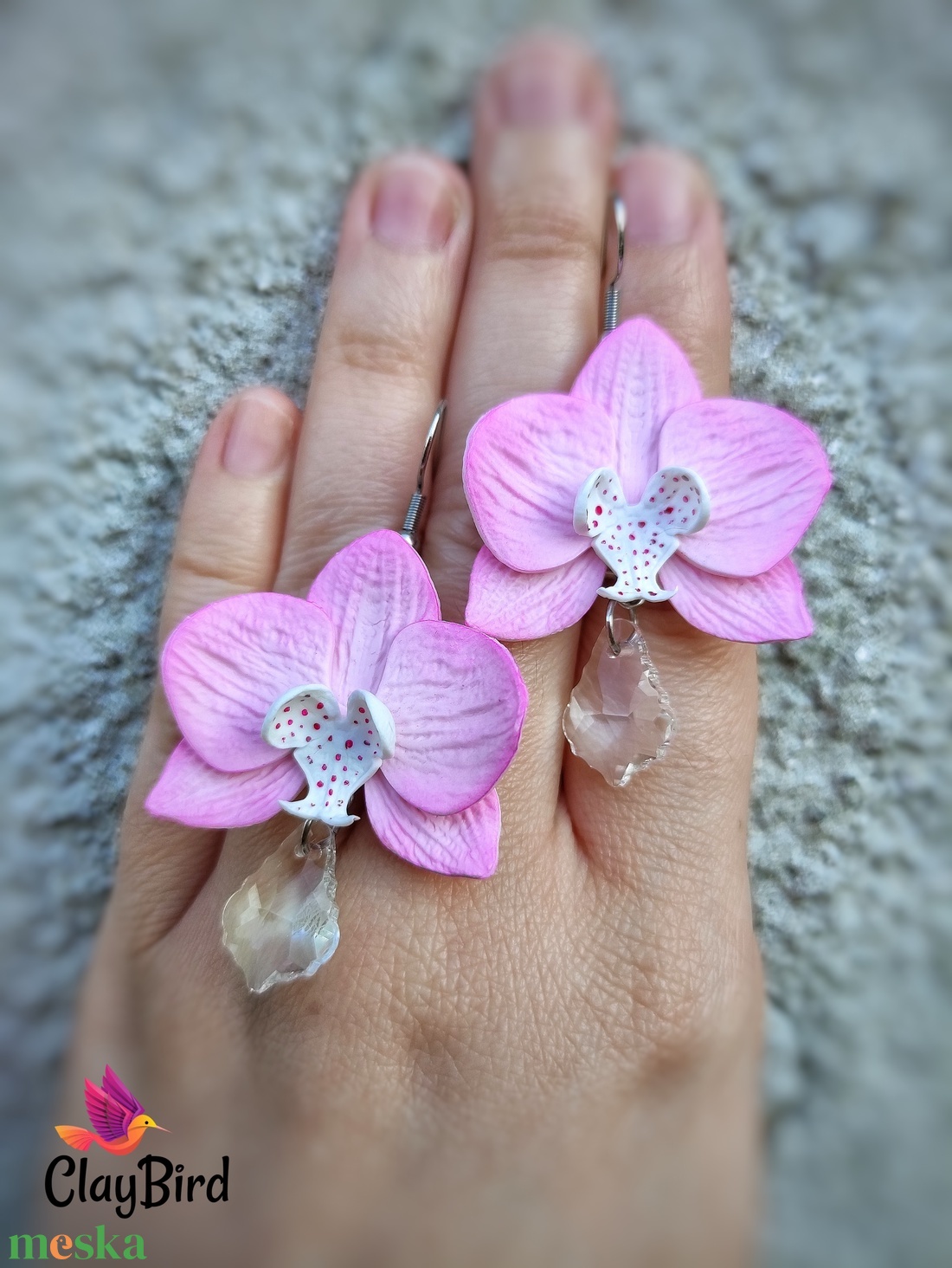 Orchidea fülbevaló - ékszer - fülbevaló - lógó fülbevaló - Meska.hu
