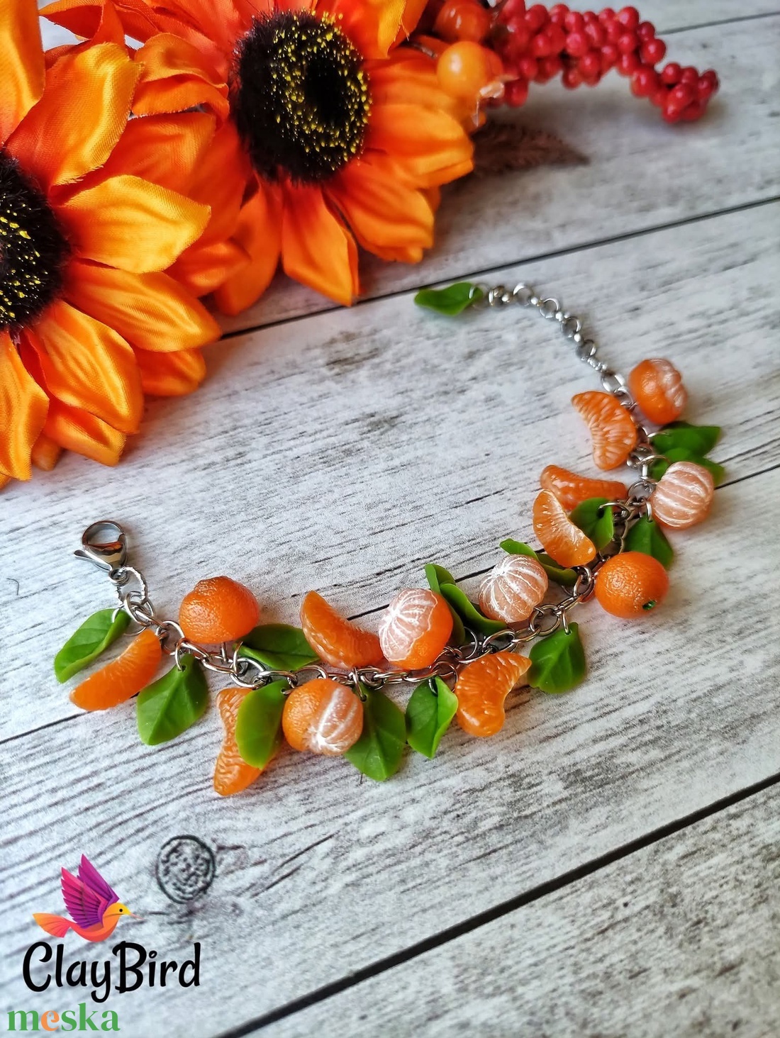 Mandarinos karkötő - ékszer - karkötő - charm karkötő - Meska.hu