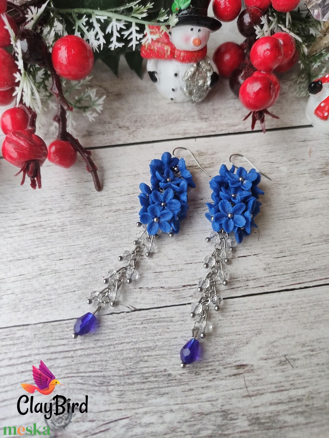 Fl - fürtös virágos fülbevaló - ékszer - fülbevaló - lógó fülbevaló - Meska.hu