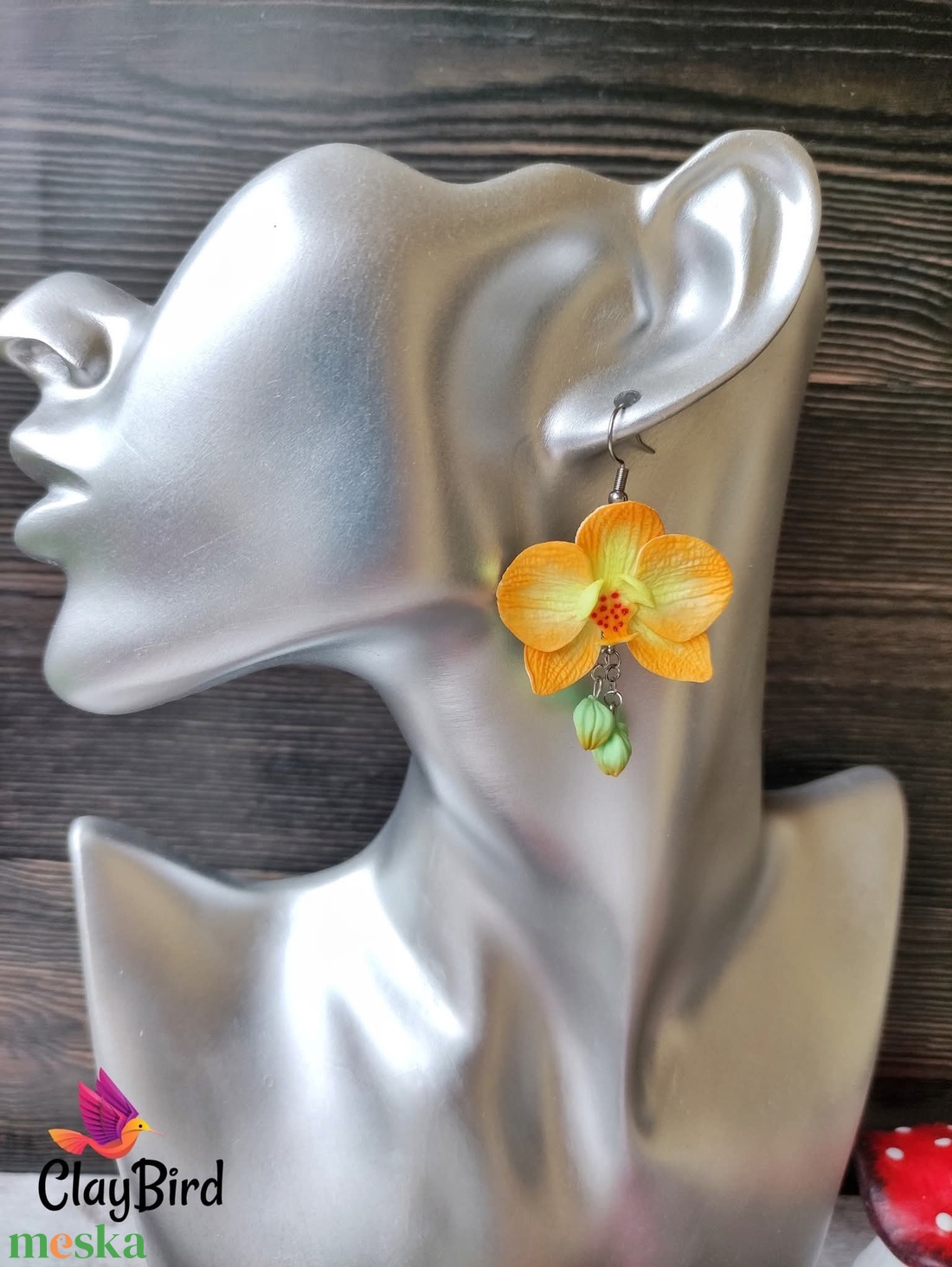 Orchidea fülbevaló - ékszer - fülbevaló - lógó fülbevaló - Meska.hu