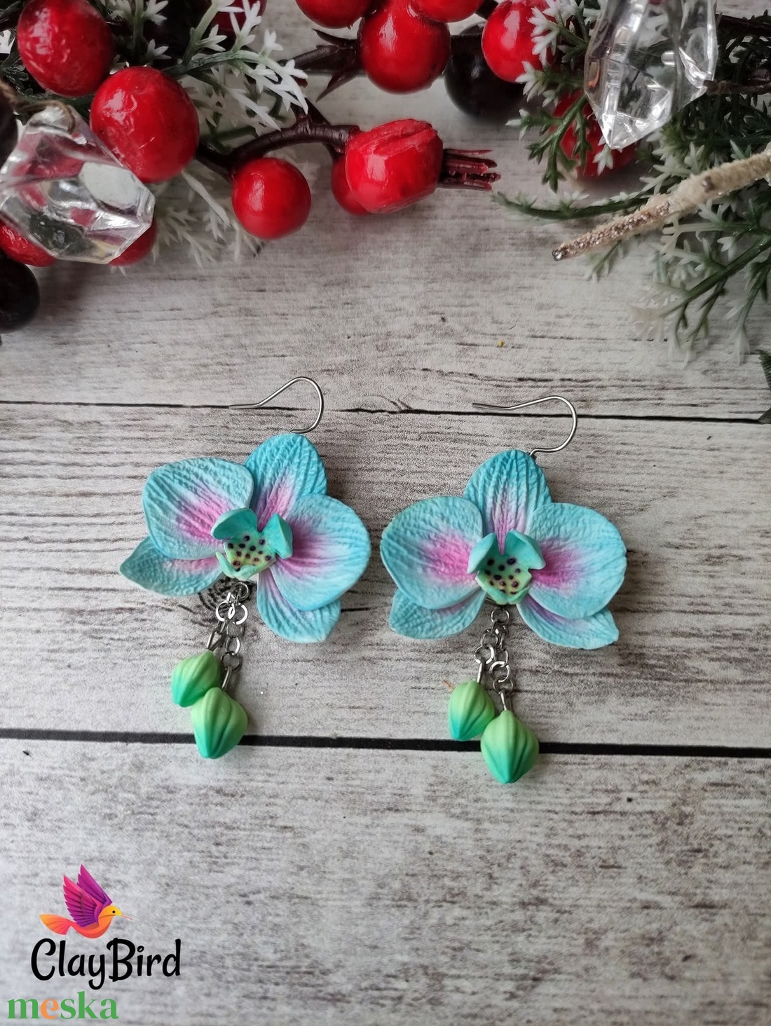 Orchidea fülbevaló - ékszer - fülbevaló - lógó fülbevaló - Meska.hu