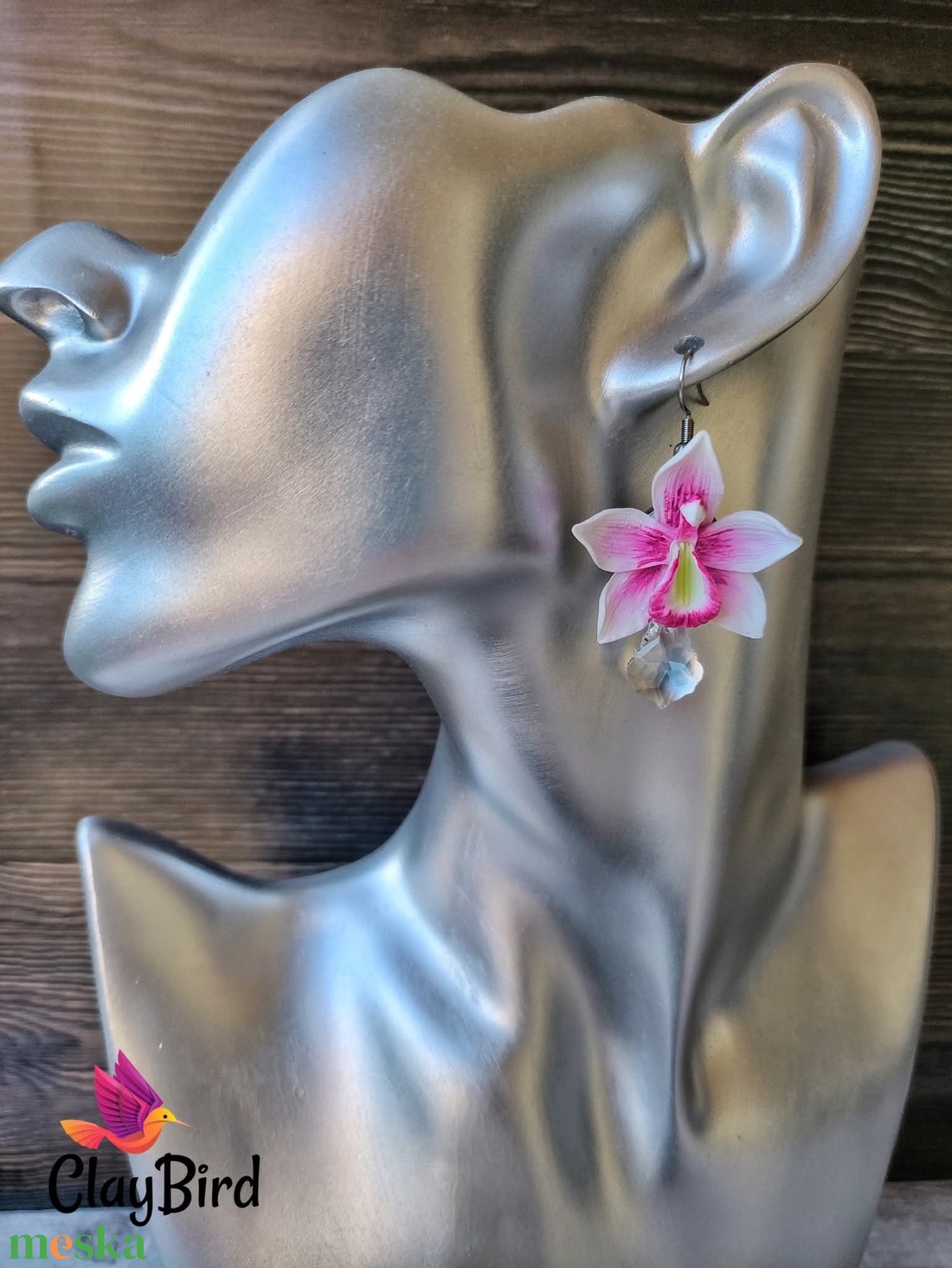 Orchides Fülbevaló - ékszer - fülbevaló - lógó fülbevaló - Meska.hu