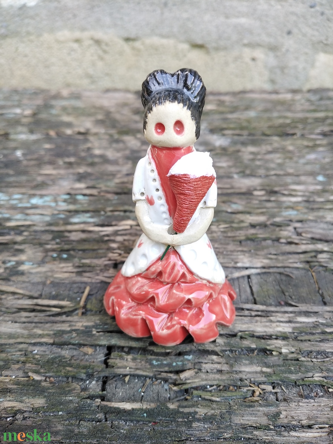 Lady Heart (piros) - művészet - szobor - kerámia - Meska.hu