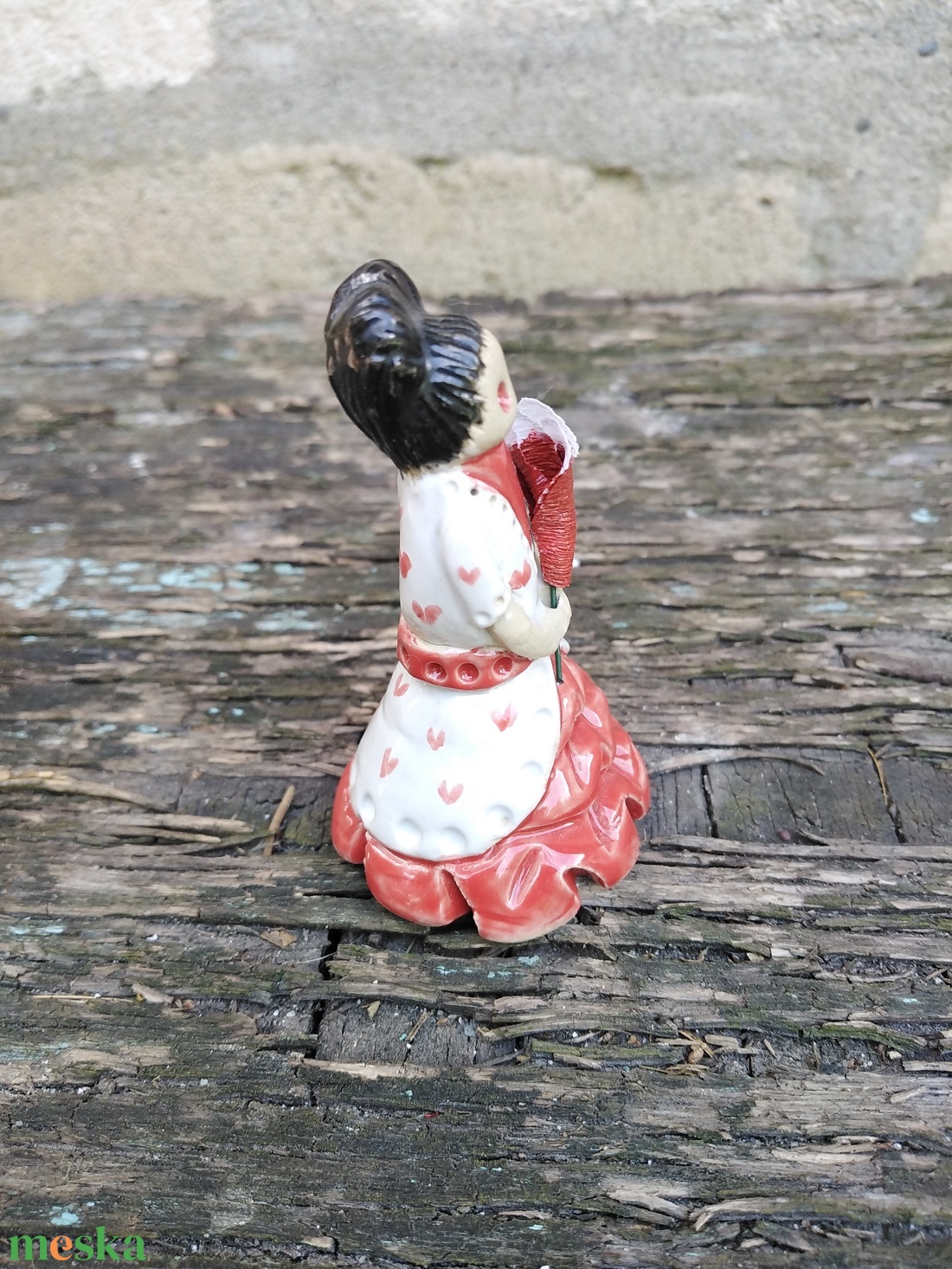 Lady Heart (piros) - művészet - szobor - kerámia - Meska.hu