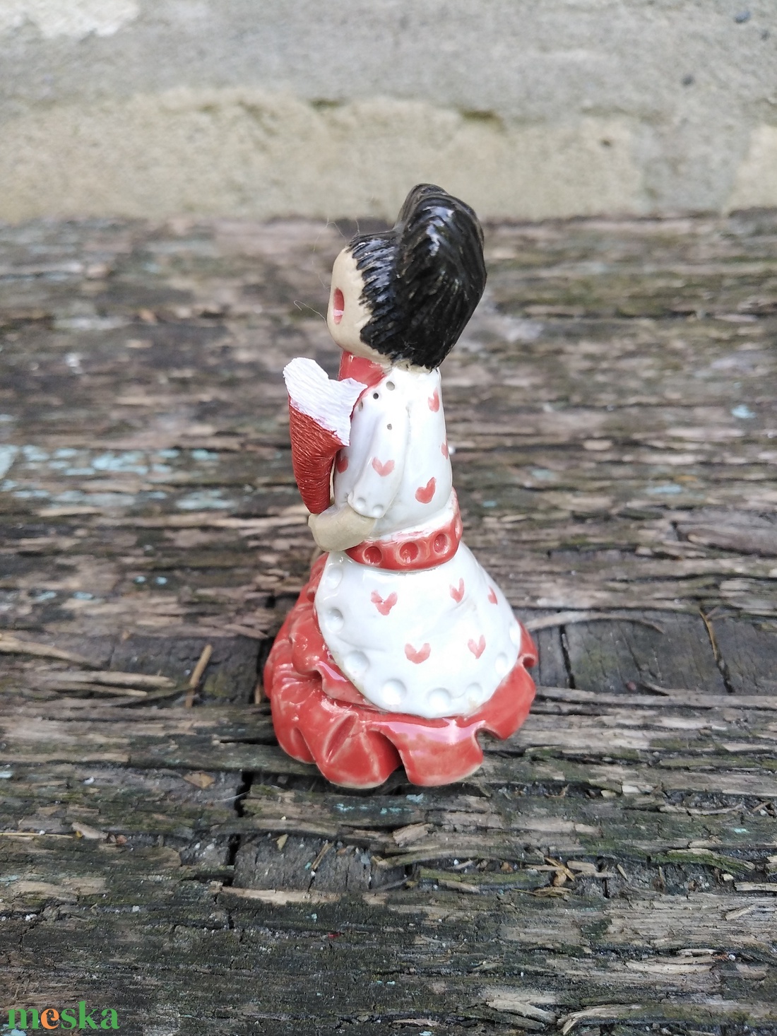 Lady Heart (piros) - művészet - szobor - kerámia - Meska.hu
