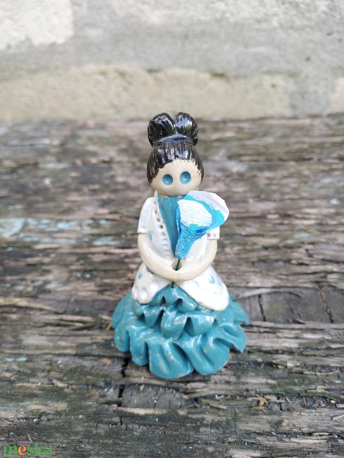 Lady Heart (kék) - művészet - szobor - kerámia - Meska.hu