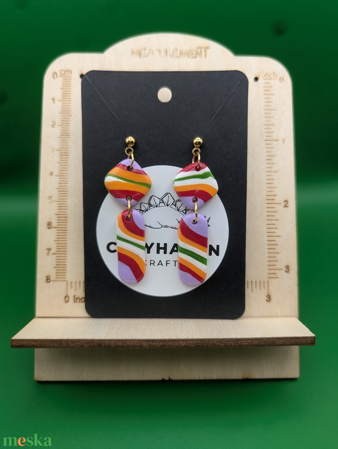 Kézműves fülbevaló polimer gyurmából (polymer clay) - két részes - 005 - ékszer - fülbevaló - lógó fülbevaló - Meska.hu