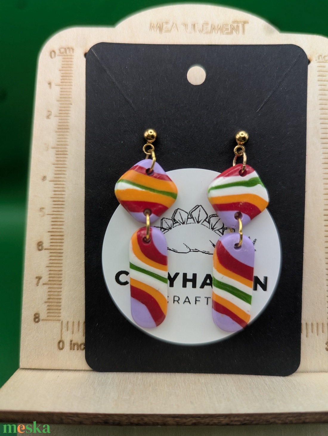 Kézműves fülbevaló polimer gyurmából (polymer clay) - két részes - 005 - ékszer - fülbevaló - lógó fülbevaló - Meska.hu