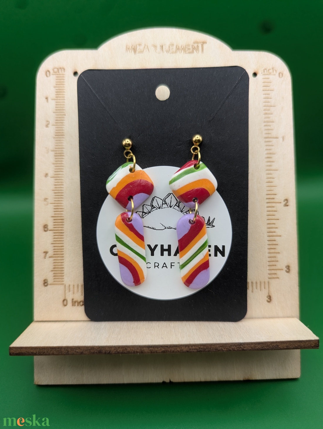 Kézműves fülbevaló polimer gyurmából (polymer clay) - két részes - 006 - ékszer - fülbevaló - lógó fülbevaló - Meska.hu