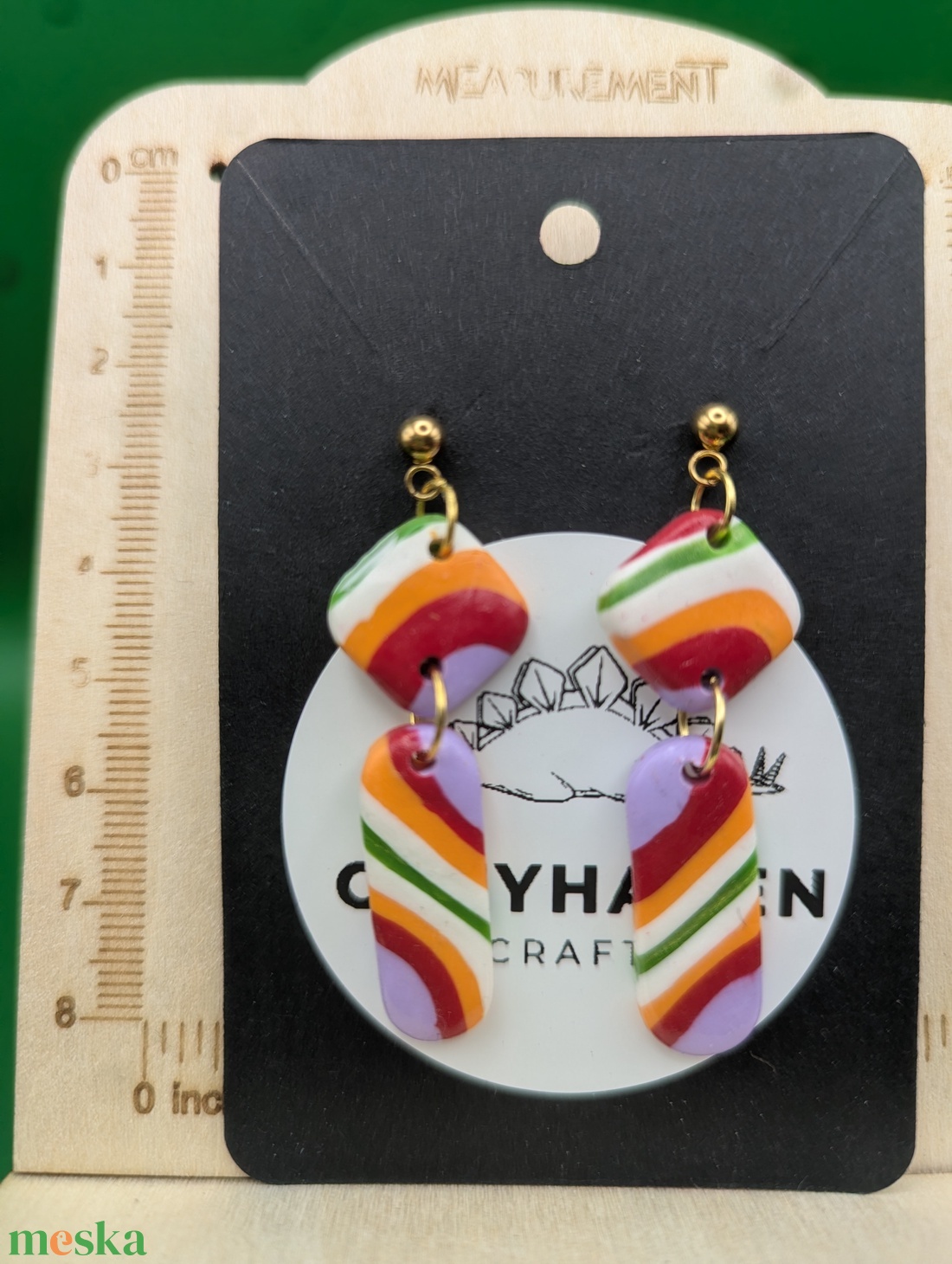 Kézműves fülbevaló polimer gyurmából (polymer clay) - két részes - 006 - ékszer - fülbevaló - lógó fülbevaló - Meska.hu