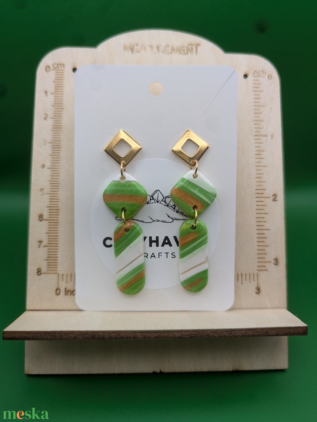 Kézműves fülbevaló polimer gyurmából (polymer clay) - két részes - 007 - ékszer - fülbevaló - lógó fülbevaló - Meska.hu