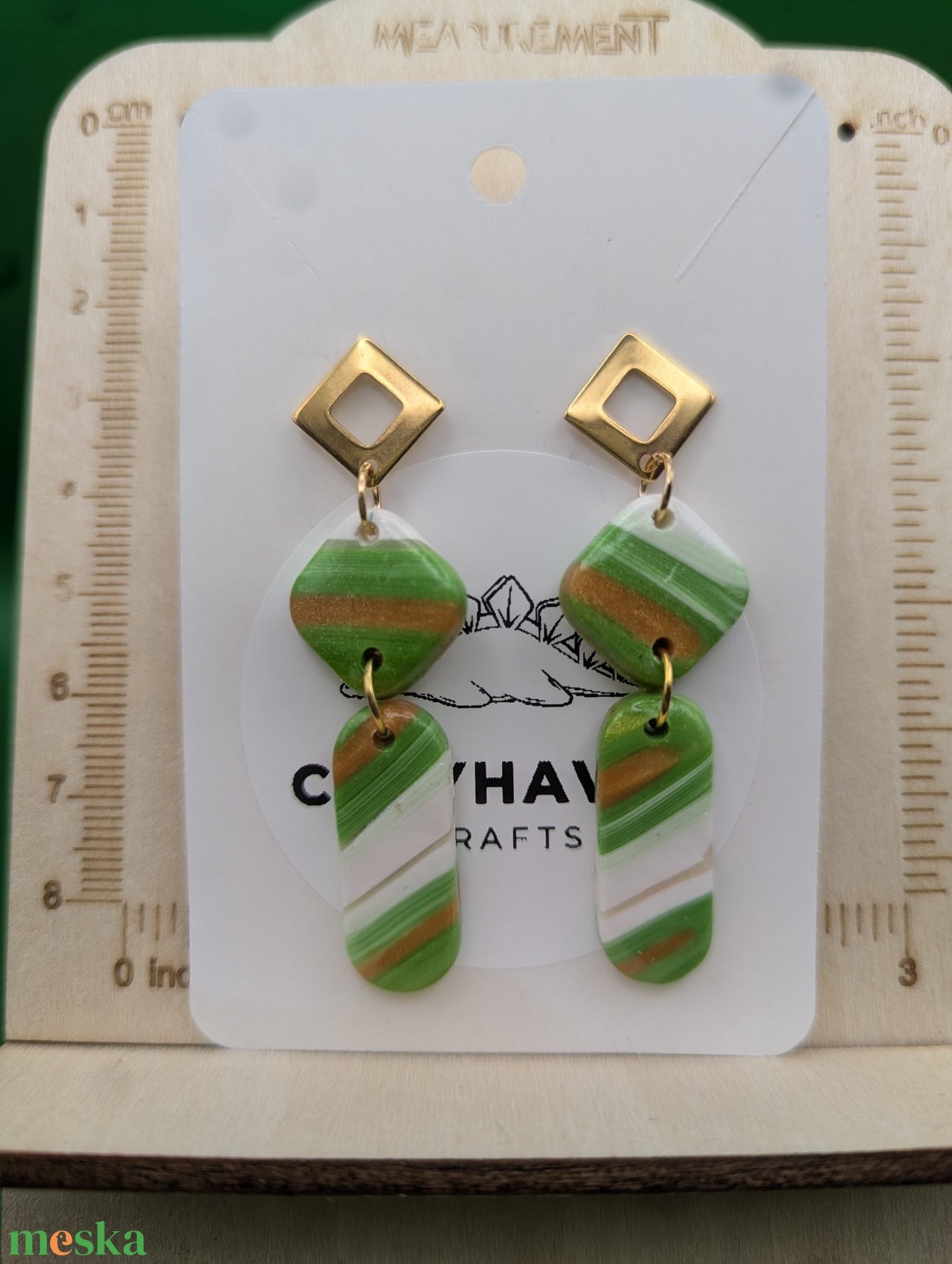 Kézműves fülbevaló polimer gyurmából (polymer clay) - két részes - 007 - ékszer - fülbevaló - lógó fülbevaló - Meska.hu