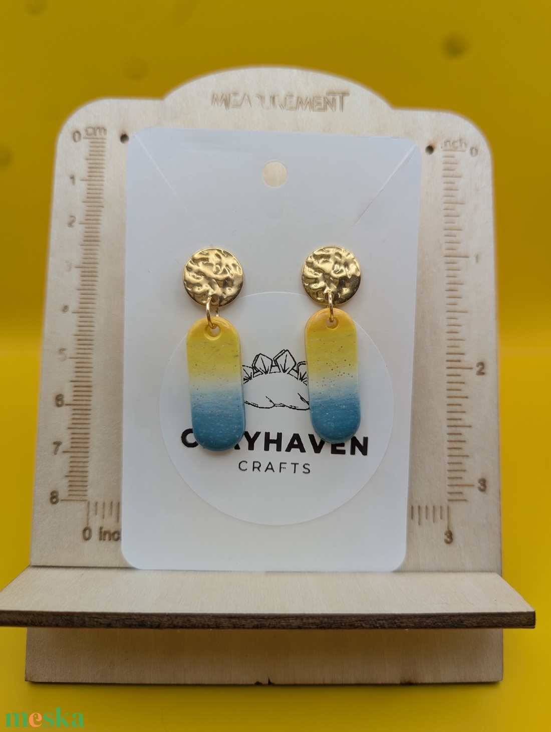 Kézműves fülbevaló polimer gyurmából (polymer clay) - hosszúkás - 008 - ékszer - fülbevaló - lógó fülbevaló - Meska.hu