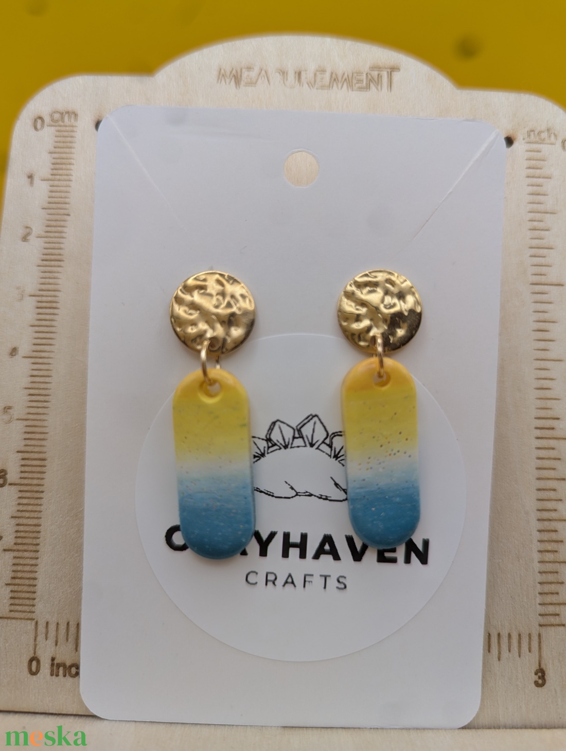 Kézműves fülbevaló polimer gyurmából (polymer clay) - hosszúkás - 008 - ékszer - fülbevaló - lógó fülbevaló - Meska.hu