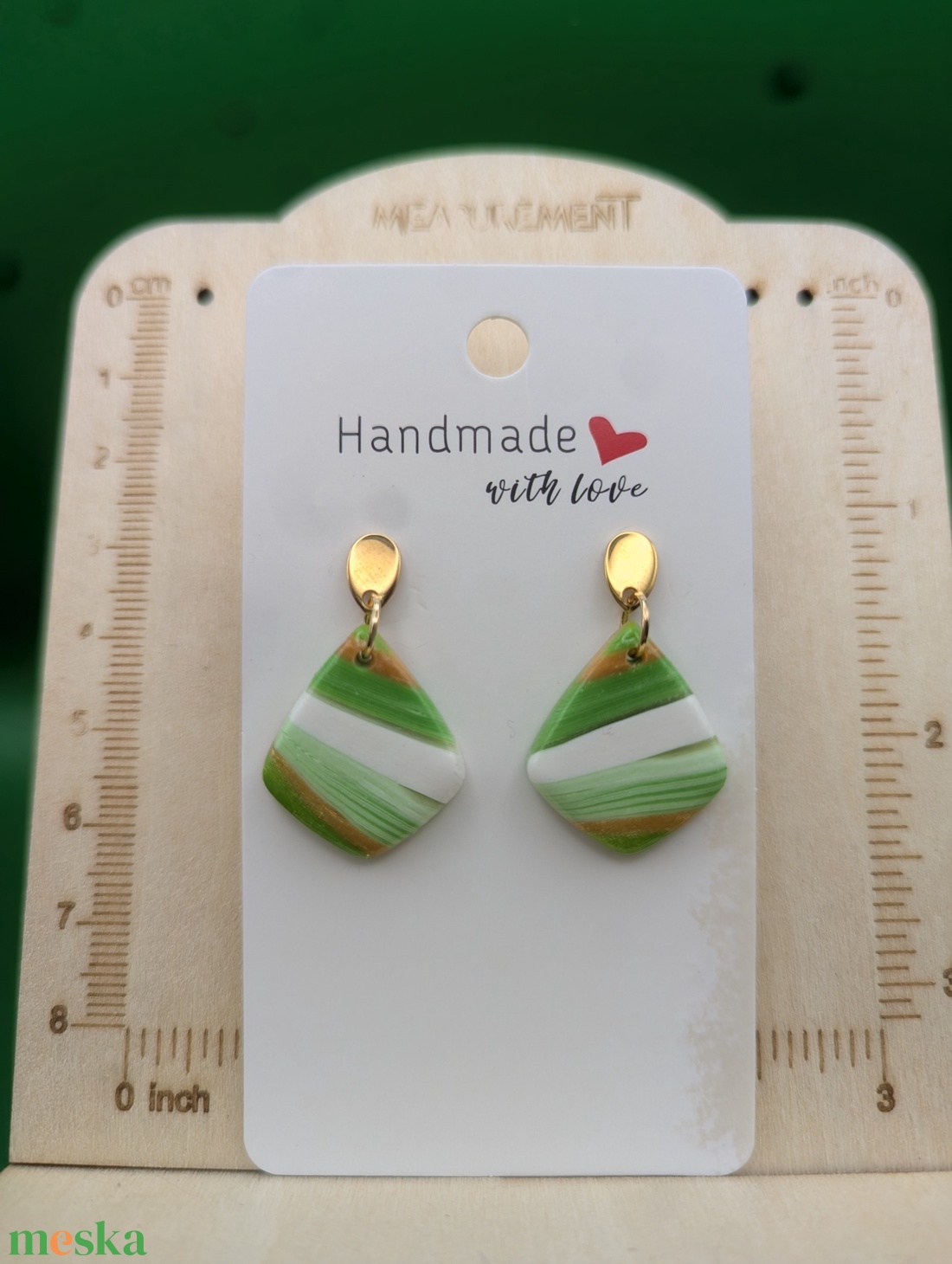 Kézműves fülbevaló polimer gyurmából (polymer clay) - kicsi, csepp - 009 - ékszer - fülbevaló - lógó fülbevaló - Meska.hu