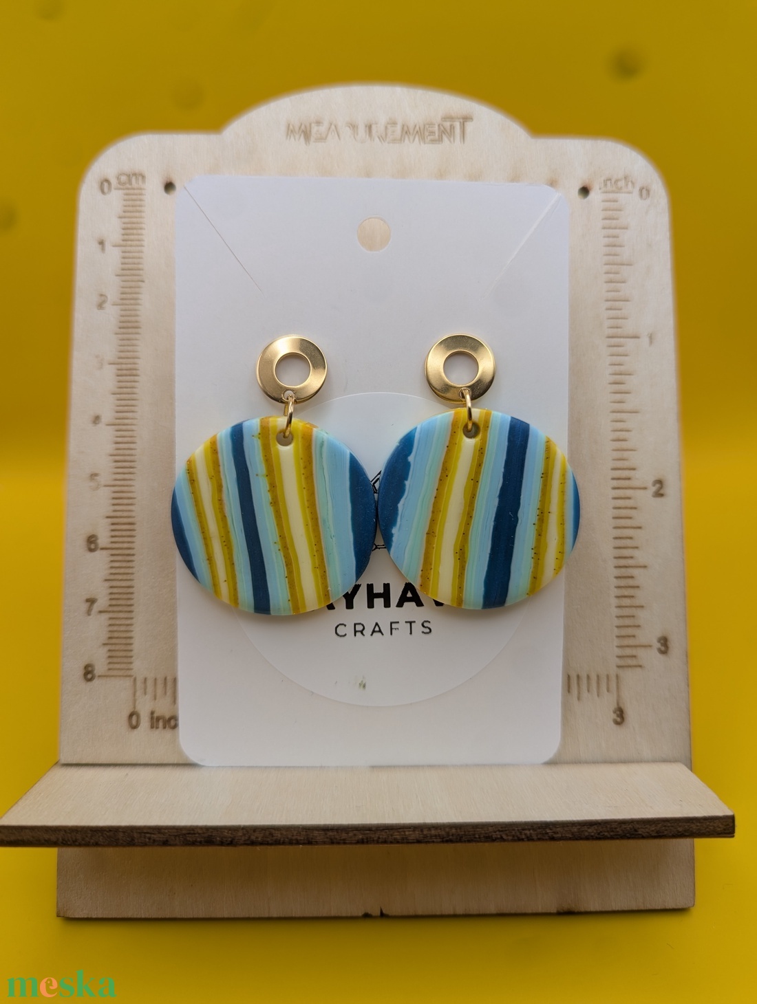 Kézműves fülbevaló polimer gyurmából (polymer clay) - nagy, kerek -023 - ékszer - fülbevaló - lógó fülbevaló - Meska.hu