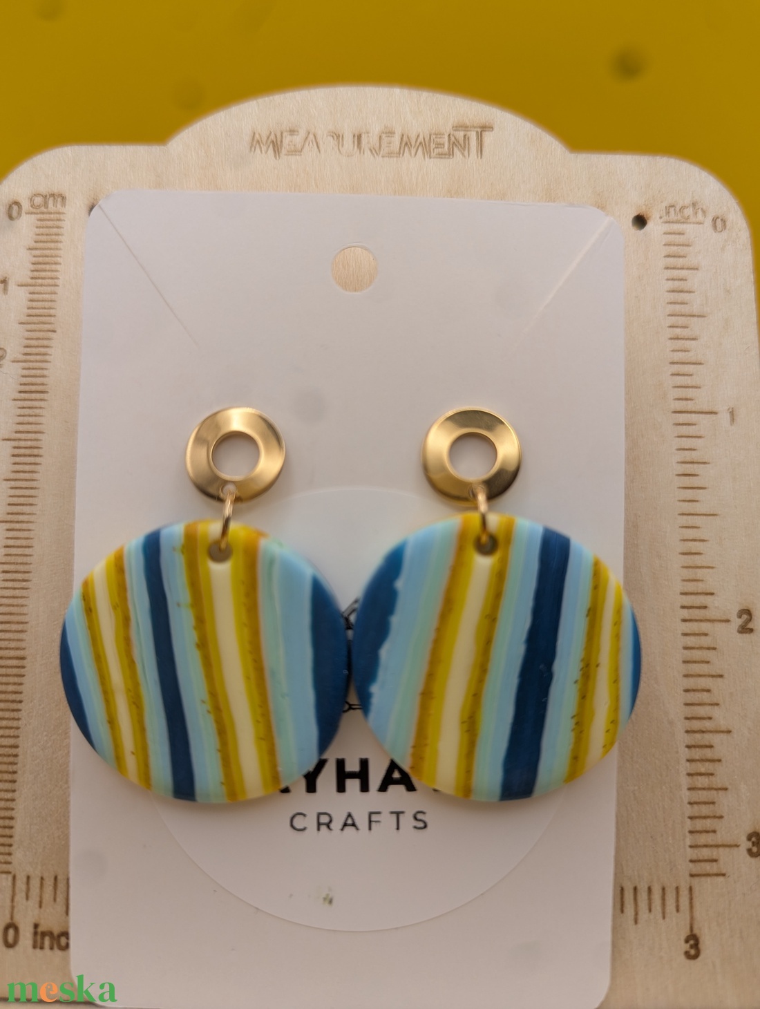 Kézműves fülbevaló polimer gyurmából (polymer clay) - nagy, kerek -023 - ékszer - fülbevaló - lógó fülbevaló - Meska.hu