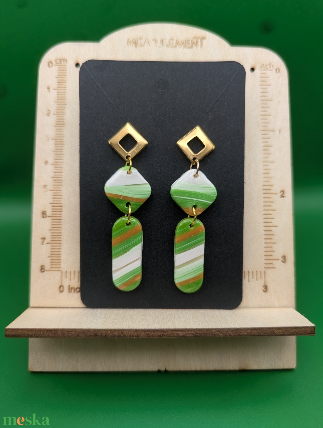 Kézműves fülbevaló polimer gyurmából (polymer clay) - két részes - 033 - ékszer - fülbevaló - lógó fülbevaló - Meska.hu