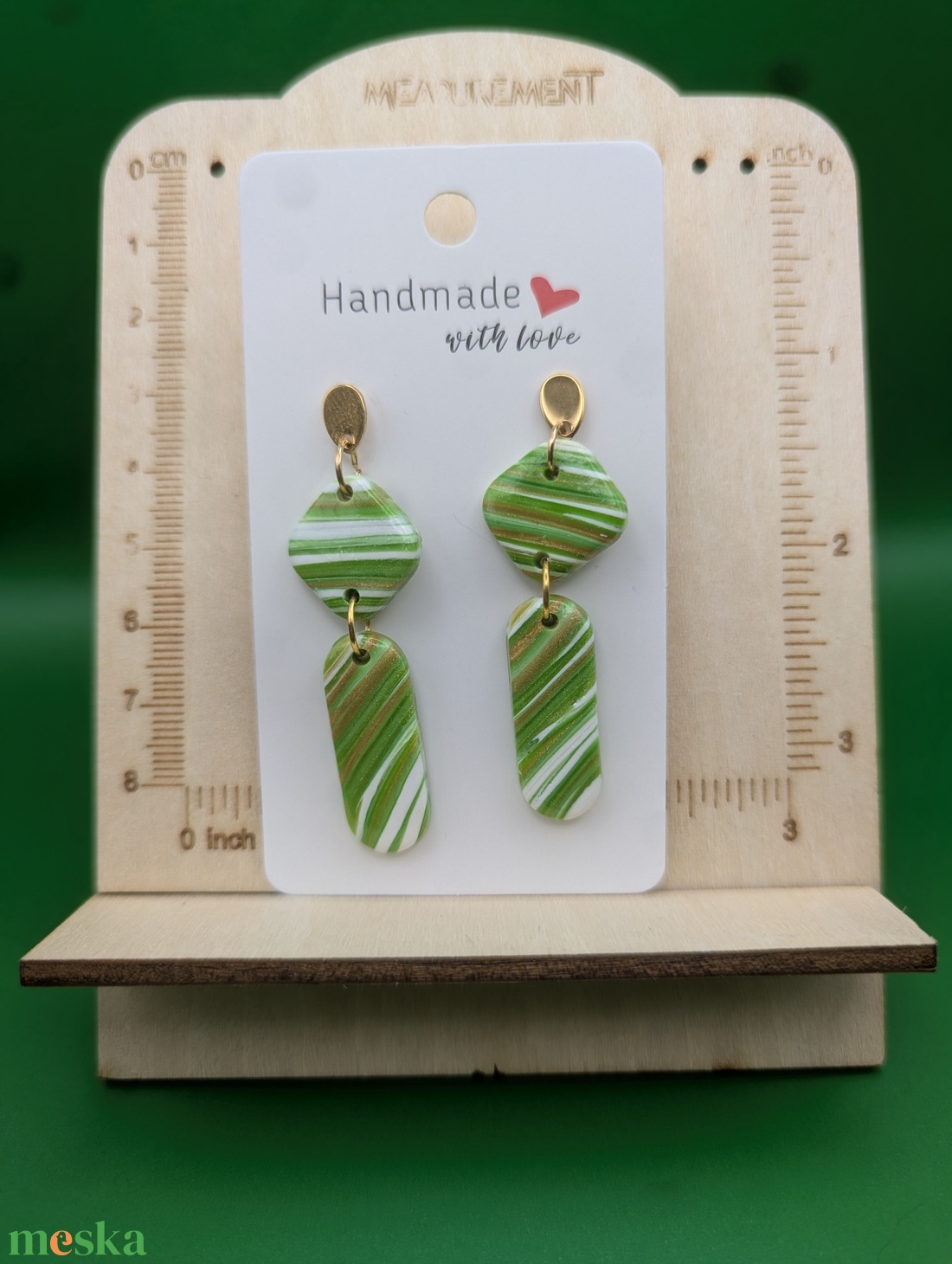 Kézműves fülbevaló polimer gyurmából (polymer clay) - két részes - 034 - ékszer - fülbevaló - lógó fülbevaló - Meska.hu