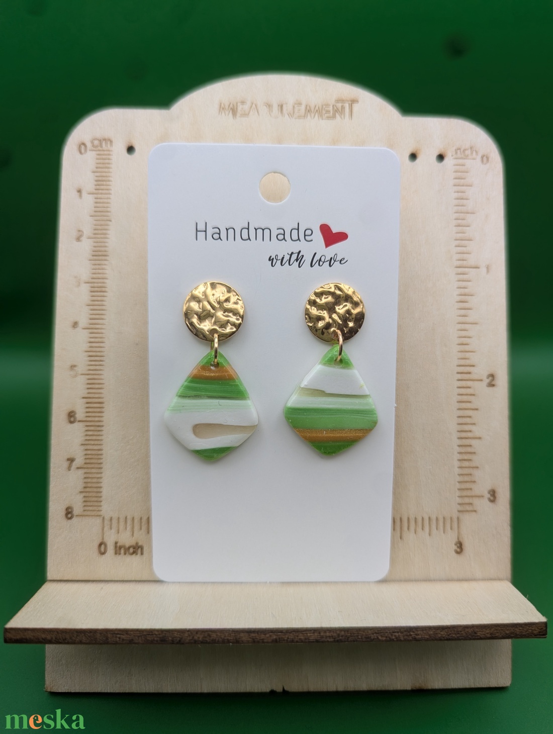 Kézműves fülbevaló polimer gyurmából (polymer clay) - csepp - 035 - ékszer - fülbevaló - lógó fülbevaló - Meska.hu