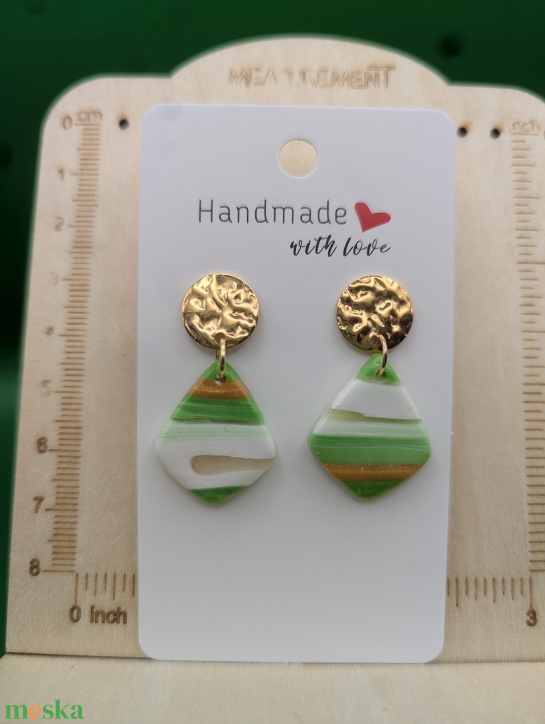 Kézműves fülbevaló polimer gyurmából (polymer clay) - csepp - 035 - ékszer - fülbevaló - lógó fülbevaló - Meska.hu