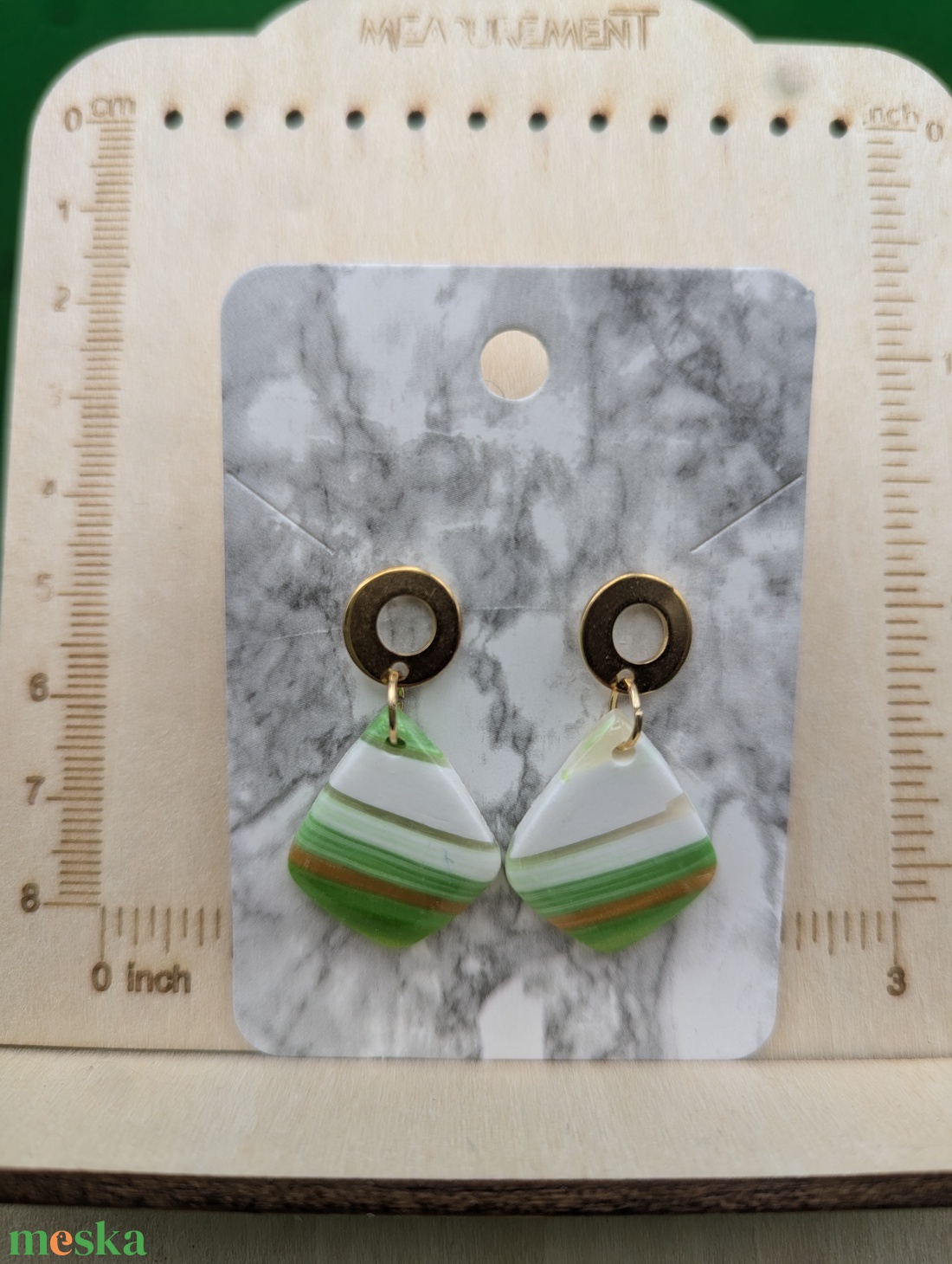 Kézműves fülbevaló polimer gyurmából (polymer clay) - csepp - 036 - ékszer - fülbevaló - lógó fülbevaló - Meska.hu