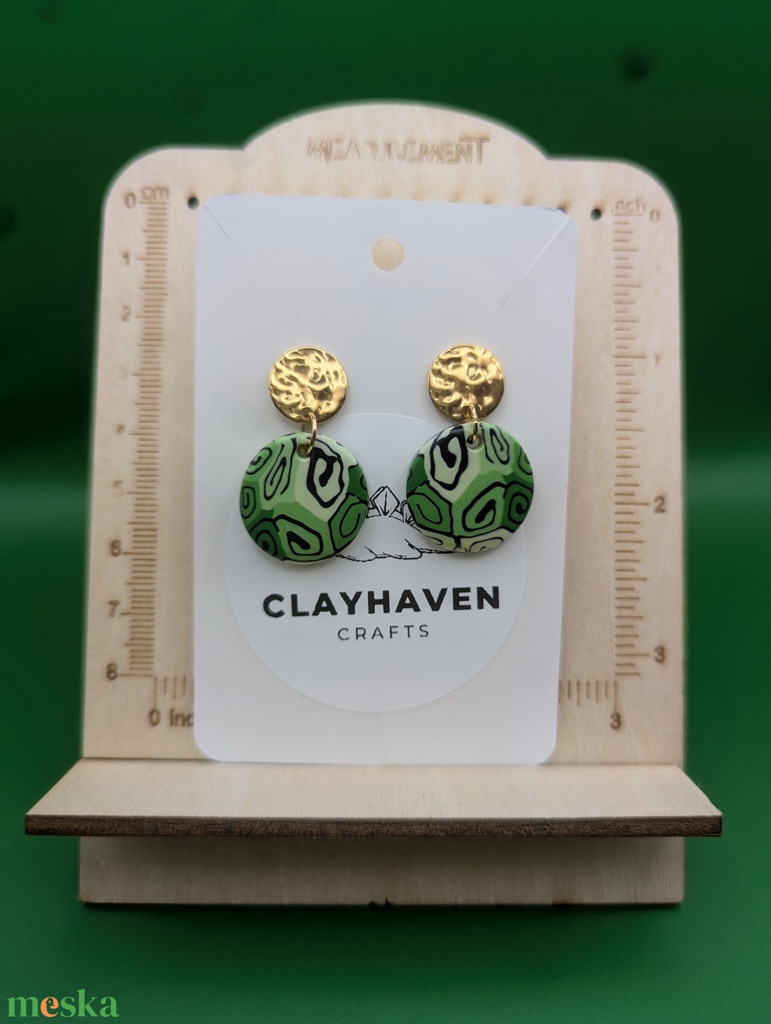 Kézműves fülbevaló polimer gyurmából (polymer clay) - kicsi, kerek -037 - ékszer - fülbevaló - lógó fülbevaló - Meska.hu