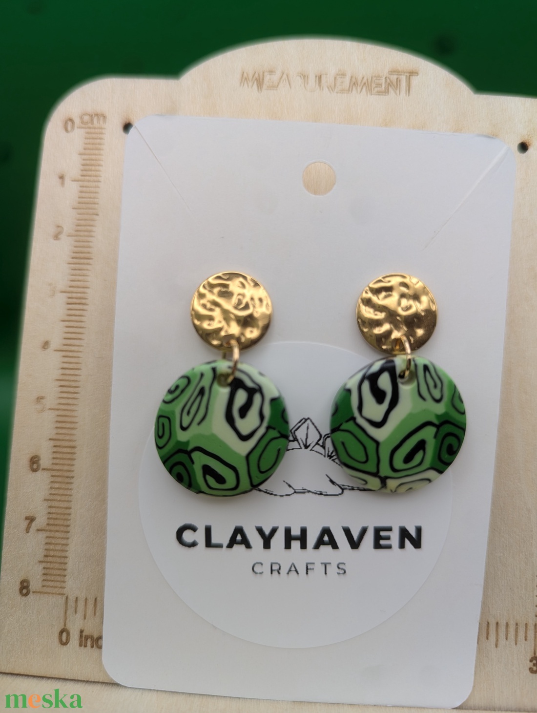 Kézműves fülbevaló polimer gyurmából (polymer clay) - kicsi, kerek -037 - ékszer - fülbevaló - lógó fülbevaló - Meska.hu